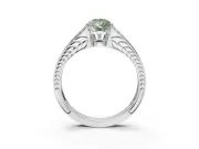 Pear-Shaped Split Shank Pavé Engagement Ring Setting for a Fancy Green Lab-Grown Diamond | Platinum