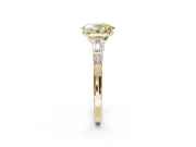 Oval Tapered Baguette Engagement Ring Setting for a Fancy Yellow Lab-Grown Diamond | Yellow Gold