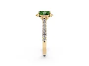 Princess Cut Floral Petal Engagement Ring Setting for a Fancy Green Lab-Grown Diamond | Petal Accents | Yellow Gold