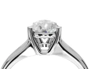 Pear-Shaped Double Claw Solitaire Engagement Ring Setting | Wide Plain Band | Sterling Silver
