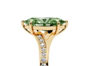 Marquise Pave Solitaire Engagement Ring Setting for a Fancy Green Lab-Grown Diamond | Sweeping Shoulders | Yellow Gold