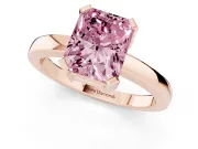 Radiant Cut Solitaire Engagement Ring Setting for a Fancy Pink Lab-Grown Diamond | Flat Tab Prongs | Rose Gold