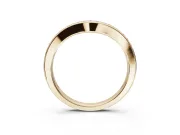 Round Lab-Grown Diamond Contoured Pavé Wedding Band | Smooth Polished Edges | Yellow Gold