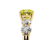 Cushion Cut Five Stone Engagement Ring Setting for a Fancy Yellow Lab-Grown Diamond | Plain Band | Yellow Gold
