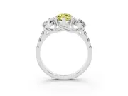 Marquise Three Stone Engagement Ring Setting for a Fancy Yellow Lab-Grown Diamond | Accented Shoulders | Platinum
