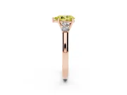 Pear-Shaped 5 Stone Engagement Ring Setting for a Fancy Yellow Lab-Grown Diamond | Rose Gold