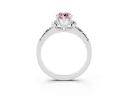 Marquise Side Stone Pave Engagement Ring Setting for a Fancy Pink Lab-Grown Diamond | Paired Round Accents | Platinum