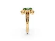 Pear-Shaped Scroll Engagement Ring Setting for a Fancy Green Lab-Grown Diamond | Yellow Gold