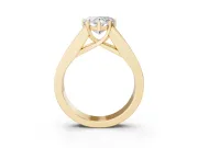 Heart-Shaped Channel-Set Engagement Ring Setting | Princess Side Stones | Yellow Gold