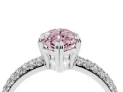 Marquise Three Row Pave Engagement Ring Setting for a Fancy Pink Lab-Grown Diamond | Platinum