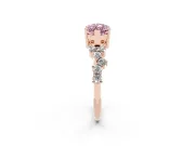 Marquise Scattered Accent Engagement Ring Setting for a Fancy Pink Lab-Grown Diamond | Rose Gold