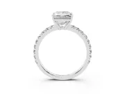 Princess Cut Pave Engagement Ring Setting | Shared Prong Band | Platinum