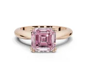 Princess Cut Tapered Solitaire Engagement Ring Setting for a Fancy Pink Lab-Grown Diamond | Rose Gold