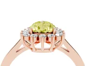 Pear-Shaped Scalloped Halo Engagement Ring Setting for a Fancy Yellow Lab-Grown Diamond | Rose Gold