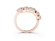 Round Diamond Curved Cluster Band Set in Rose gold with Split Shank and Prong Setting