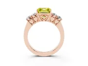Asscher Cut 5 Stone Engagement Ring Setting for a Fancy Yellow Lab-Grown Diamond | Rose Gold