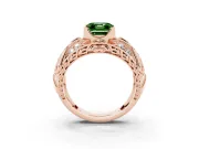 Asscher Cut Art Deco Engagement Ring Setting for a Fancy Green Lab-Grown Diamond | Rose Gold