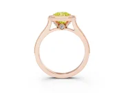 Radiant Cut Vintage Milgrain Halo Engagement Ring Setting for a Fancy Yellow Lab-Grown Diamond | Bezel Head | Rose Gold