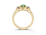 Pear-Shaped Engagement Ring Setting for a Fancy Green Lab-Grown Diamond | Three Stone | Yellow Gold