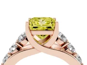 Princess Cut Engagement Ring Setting for a Fancy Yellow Lab-Grown Diamond | Rose Gold - Design NV-24645
