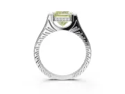 Princess Cut Engagement Ring Setting for a Fancy Yellow Lab-Grown Diamond | Sterling Silver - Design NV-24586