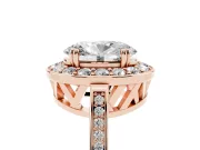 Oval Halo Engagement Ring Setting | Polished Halo Rim | Rose Gold