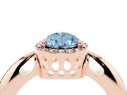 Pear-Shaped Halo Engagement Ring Setting for a Fancy Blue Lab-Grown Diamond | Plain Band | Rose Gold