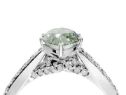 Marquise Pavé Solitaire Engagement Ring Setting for a Fancy Green Lab-Grown Diamond | Crossover Gallery | Platinum