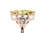 Marquise Cluster Side Stone Engagement Ring Setting for a Fancy Yellow Lab-Grown Diamond | Rose Gold