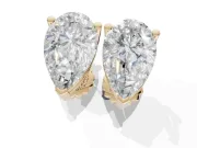 Cushion Cut Lab-Grown Diamond Solitaire Basket Stud Earrings | Open Gallery | Yellow Gold