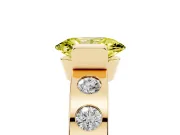 Oval Tension Style Engagement Ring Setting for a Fancy Yellow Lab-Grown Diamond | Yellow Gold