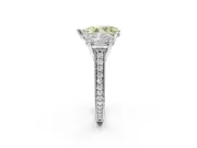 Pear-Shaped Vintage Three Stone Engagement Ring Setting for a Fancy Yellow Lab-Grown Diamond | White Gold