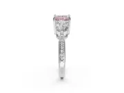 Princess Cut Engagement Ring Setting for a Fancy Pink Lab-Grown Diamond | Sterling Silver - Design NV-24901
