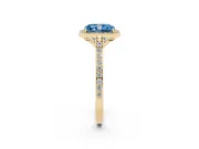 Radiant Cut Halo Engagement Ring Setting for a Fancy Blue Lab-Grown Diamond | Yellow Gold - Design NV-24729