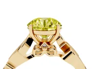 Round Vine Engagement Ring Setting for a Fancy Yellow Lab-Grown Diamond | Yellow Gold