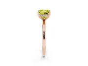 Fancy Yellow Princess Cut Diamond Solitaire Engagement Ring Set in Rose gold with Prong Setting and Polished Band