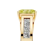 Emerald Cut Channel-Set Engagement Ring Setting for a Fancy Yellow Lab-Grown Diamond | Yellow Gold