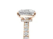 Radiant Cut Hidden Halo Engagement Ring Setting | Rose Gold