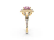 Princess Cut Halo Engagement Ring Setting for a Fancy Pink Lab-Grown Diamond | Yellow Gold - Design NV-24799