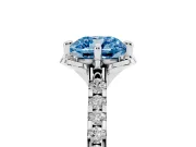 Cushion Cut Floral Petal Engagement Ring Setting for a Fancy Blue Lab-Grown Diamond | Petal Accents | White Gold