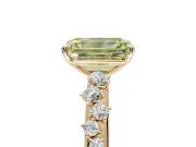 Emerald Cut Graduated Solitaire Engagement Ring Setting for a Fancy Yellow Lab-Grown Diamond | Yellow Gold