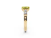 Emerald Cut Five Stone Engagement Ring Setting for a Fancy Yellow Lab-Grown Diamond | Yellow Gold