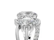 Oval Three Stone Split Shank Engagement Ring Setting | Matching Sides | White Gold