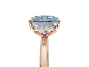 Radiant Cut Hidden Halo Ring Setting for a Fancy Blue Lab-Grown Diamond | Rose Gold