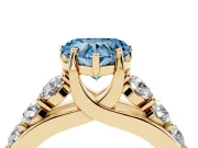 Heart-Shaped Engagement Ring Setting for a Fancy Blue Lab-Grown Diamond | Yellow Gold - Design NV-24645