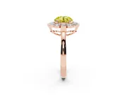 Round Scalloped Cluster Halo Engagement Ring Setting for a Fancy Yellow Lab-Grown Diamond | Plain Band | Rose Gold