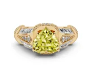Heart-Shaped Vintage Milgrain Engagement Ring Setting for a Fancy Yellow Lab-Grown Diamond | Hidden Halo | Yellow Gold