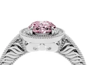 Oval Halo Engagement Ring Setting for a Fancy Pink Lab-Grown Diamond | White Gold