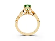 Cushion Cut Vine Engagement Ring Setting for a Fancy Green Lab-Grown Diamond | Yellow Gold
