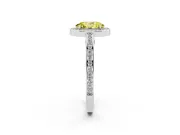 Oval Sectioned Halo Engagement Ring Setting for a Fancy Yellow Lab-Grown Diamond | White Gold